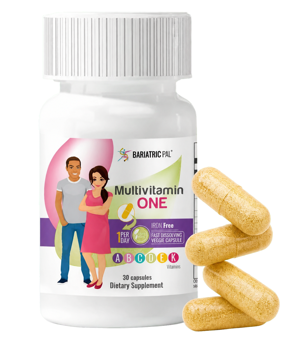 Frasco BariatricPal ONE sem ferro com cápsulas